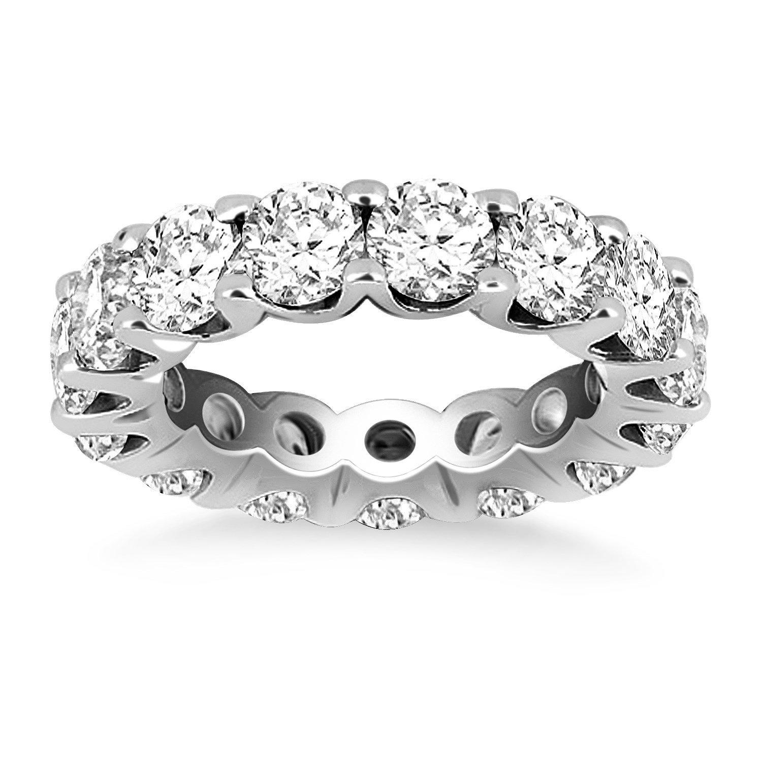 14K White Gold Round Diamond Eternity Ring for Women - Elegant Wedding Band, Anniversary Gift & Bridal Jewelry - Perfect for Engagements, Proposals & Special Occasions