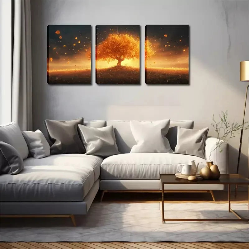 3-Piece Magical Tree Wall Art Set - Framed Canvas 40x60cm - High Quality Australian Made Print - Ready to Hang - Perfect for Living Room, Bedroom & Office Decor