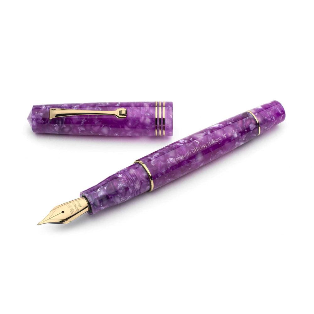 Leonardo Fountain Pen Momento Zero - Premium Stainless Steel Nib, Lavender Purple Luxury Writing Instrument for Calligraphy & Signature | Elegant Gift for Professionals, Writers & Collectors | Perfect for Office, Journaling & Special Occasions