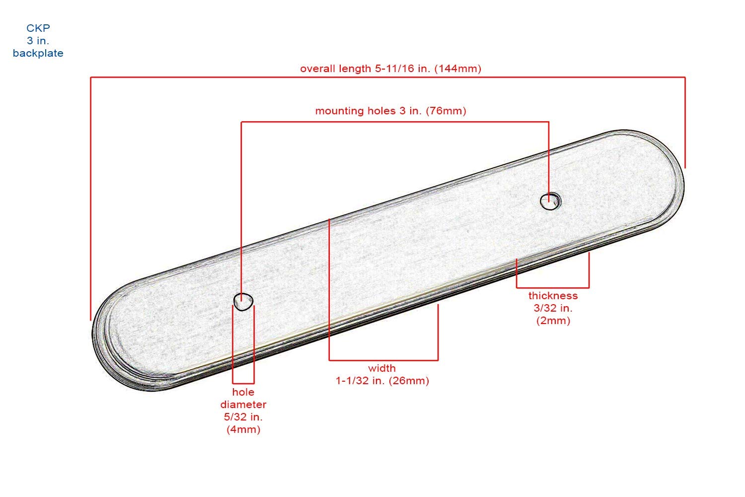 CKP Brand #300 3 Inch (76mm) Oval Backplate - Oil Rubbed Bronze Finish - 25 Pack - Perfect for Cabinet Hardware, Door Handles & Furniture Restoration Projects