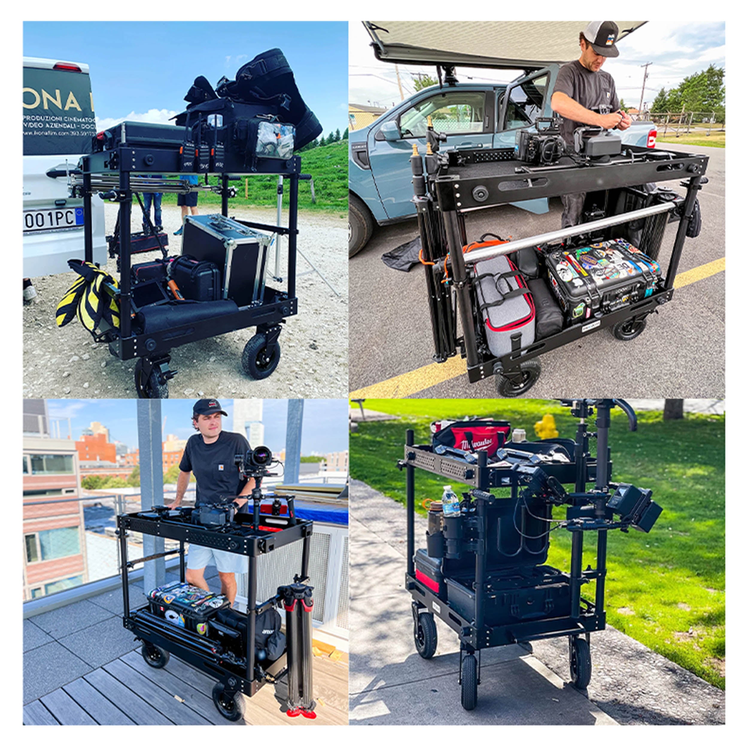 Heavy Duty Foldable Video Production Cart - Portable Studio Equipment for Filmmaking, Live Streaming & Photography | Perfect for On-Set, Events & Content Creation