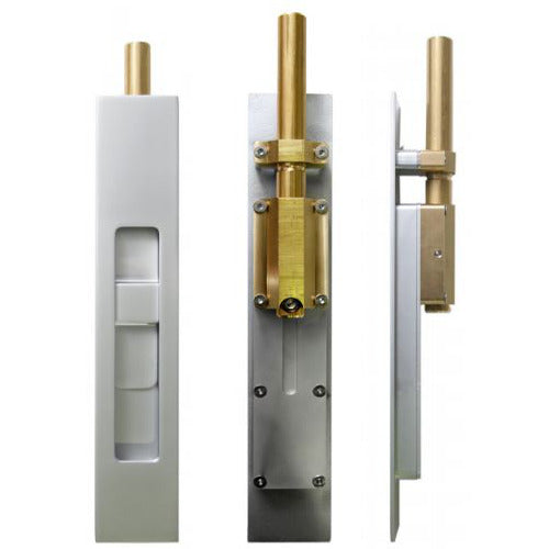 HB 1820 Flush Bolt (Round Throw) - Heavy Duty Door Lock for Interior & Exterior Use - Perfect for Homes, Offices & Commercial Spaces