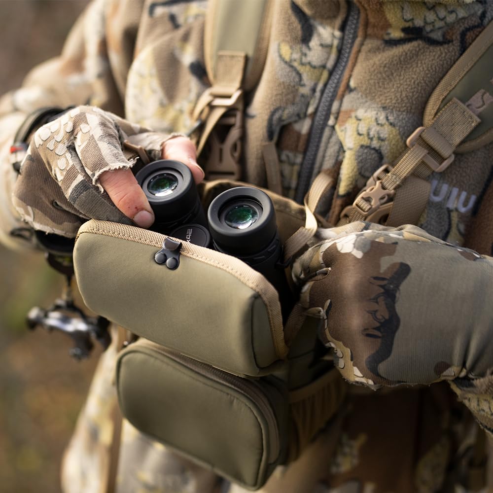 BOG Vigilant Bino Harness Bag - Adjustable & Detachable Padded Hunting Binocular Holder with YKK Zippers & Rangefinder Pocket - Perfect for Bow Hunting, Gun Hunting & Outdoor Adventures
