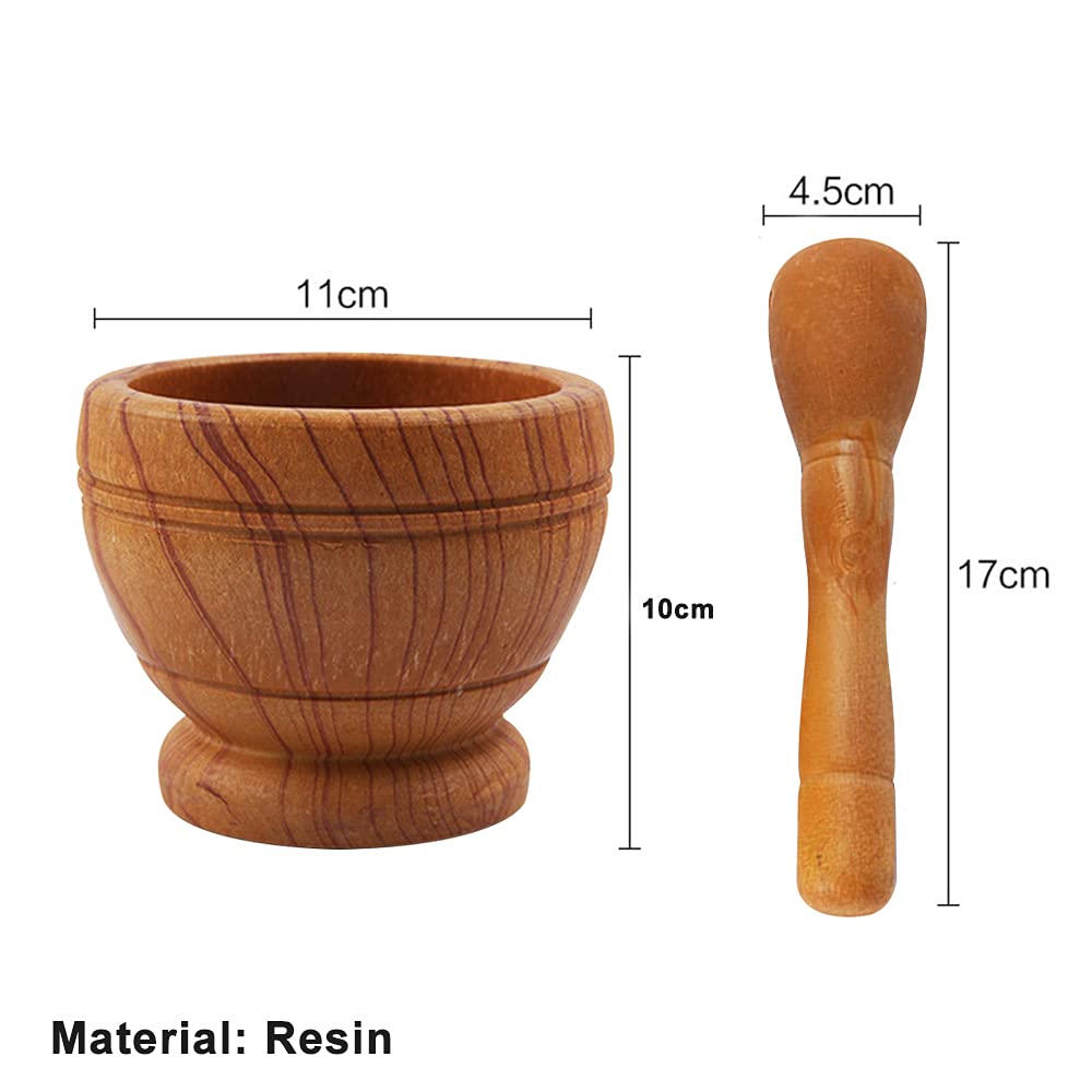 Premium 4.3 Inch Mortar and Pestle Set - Natural Stone Guacamole Bowl & Spice Grinder for Garlic, Herbs, Spices - Perfect for Guacamole, Salsas, Pesto & Cooking - Holds 1.5 Cups - Ideal Kitchen Tool for Mexican & Mediterranean Cuisine