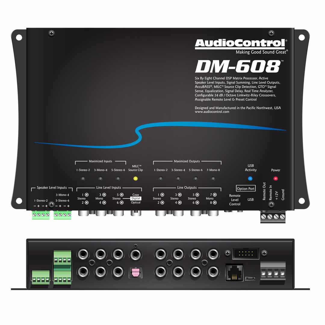 AudioControl DM 608 6x8 DSP Matrix Processor - Professional Digital Signal Processor for Car Audio & Home Theater Systems - Perfect for Multi-Zone Audio Setup & Sound Optimization