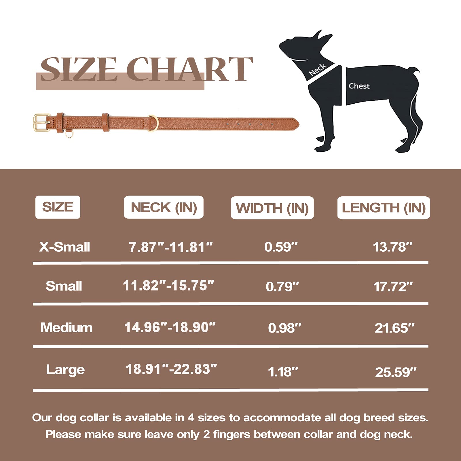 Premium Soft Padded Leather Dog Collar - Waterproof & Adjustable for Small, Medium, Large Dogs - Perfect for Daily Walks, Training & Outdoor Adventures