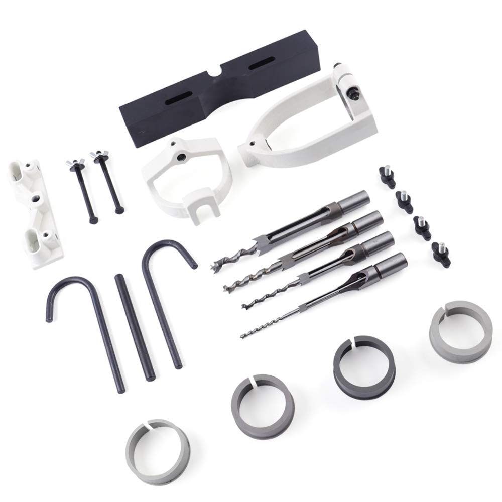 Mortising Chisel Locator Set for Bench Drill - 4-Piece Tenoning Machine Bit Kit | Perfect for Woodworking, Joinery & Furniture Making