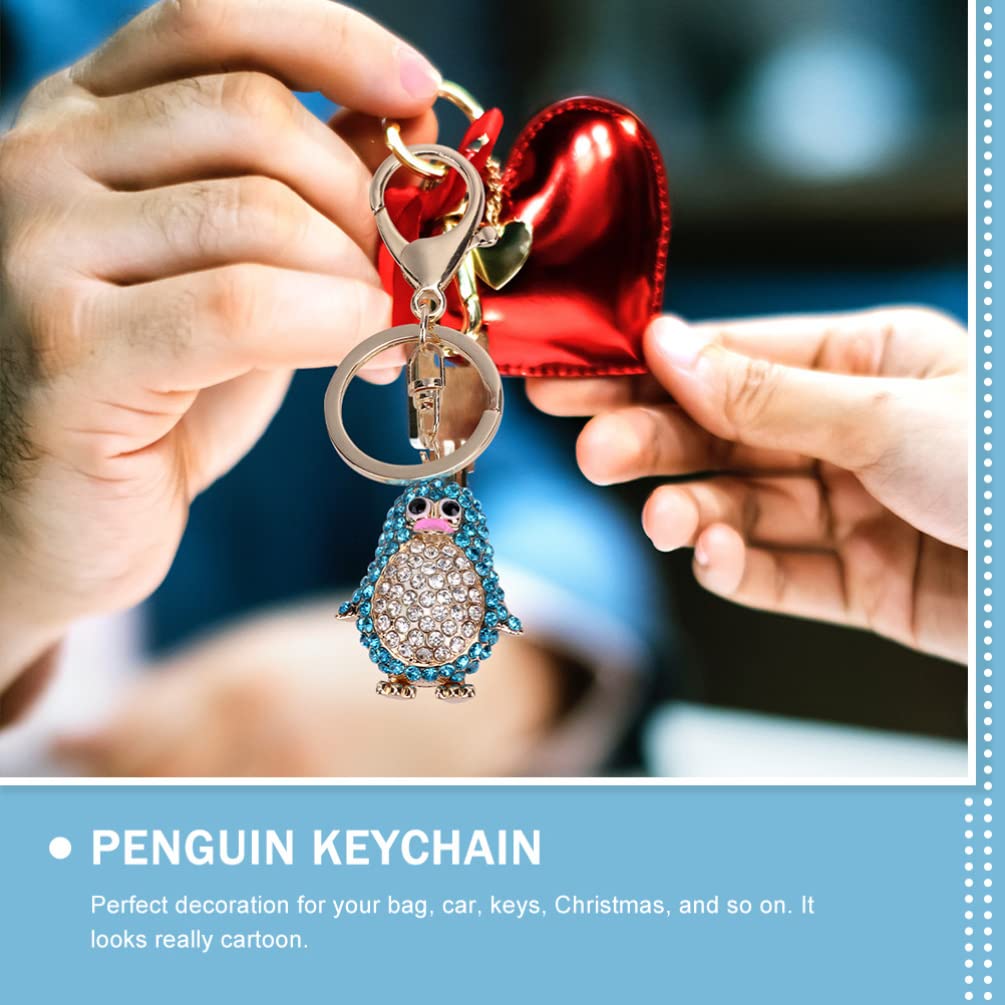 VOSAREA 2pcs Cute Penguin Couple Keychain Set - Sparkling Rhinestone Key Ornament, Alloy Keyring for Car Keys, Tote Bag & Purse Charm - Perfect Gift for Lovers, Friends & Couples (Penguin Design) | Great for Valentine's Day, Anniversaries & Everyday Carry