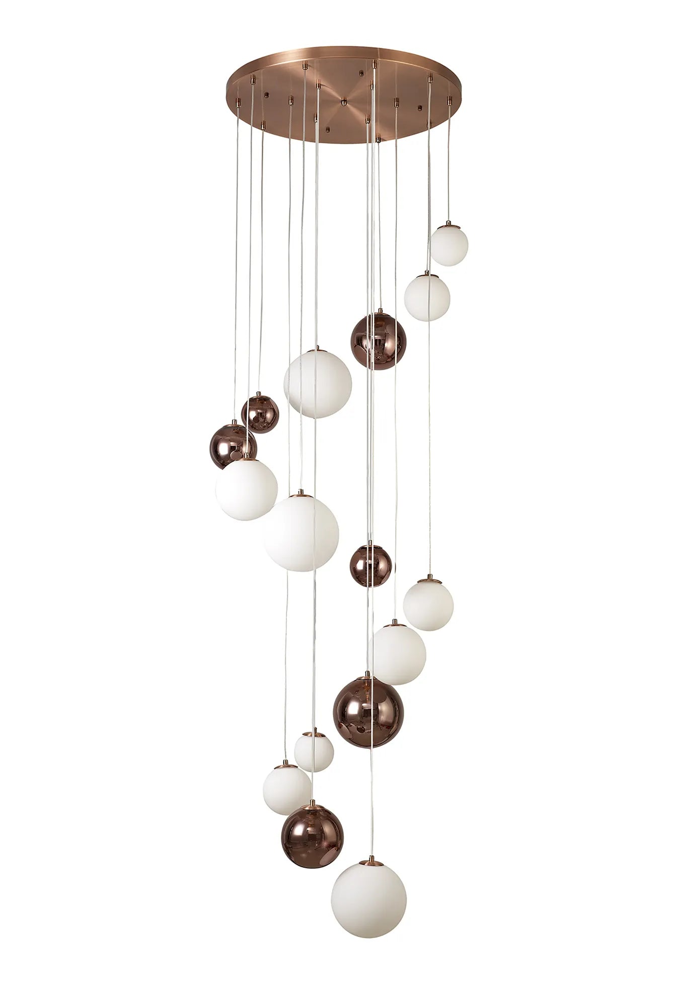 60cm Austin Glass Pendant Light with 16 G9 Bulbs - Modern Hanging Fixture for Kitchen Island, Dining Room, and Living Room Lighting