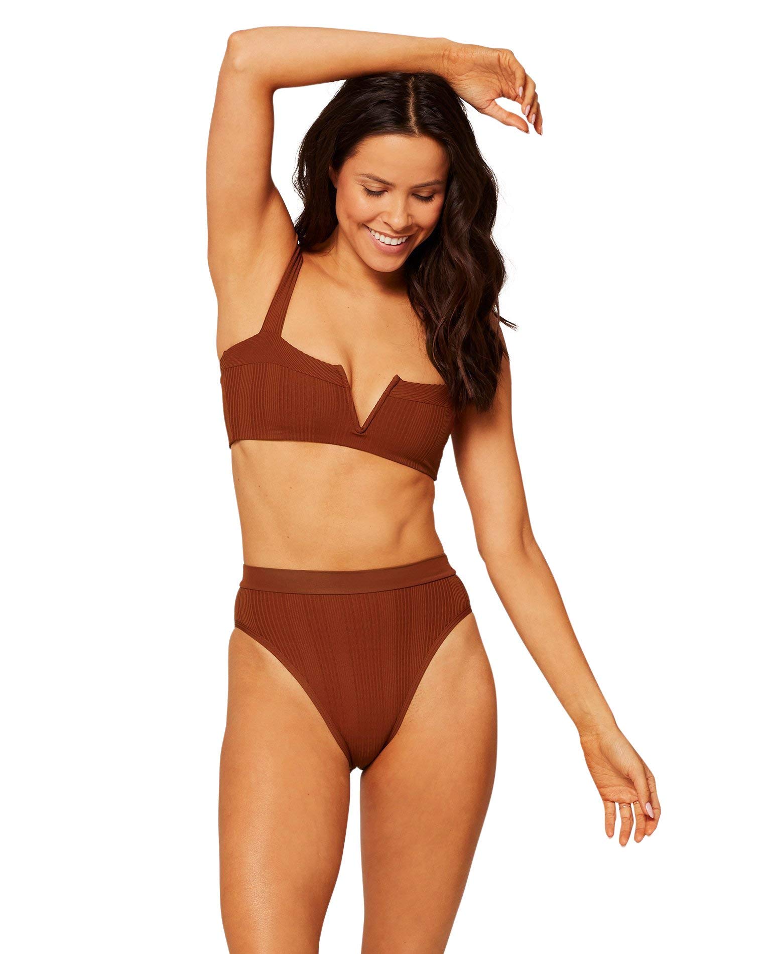 L*Space Women's Frenchi Bitsy Bikini Bottoms - Tobacco Brown XS | Sexy High-Cut Swimwear for Beach, Pool & Vacation