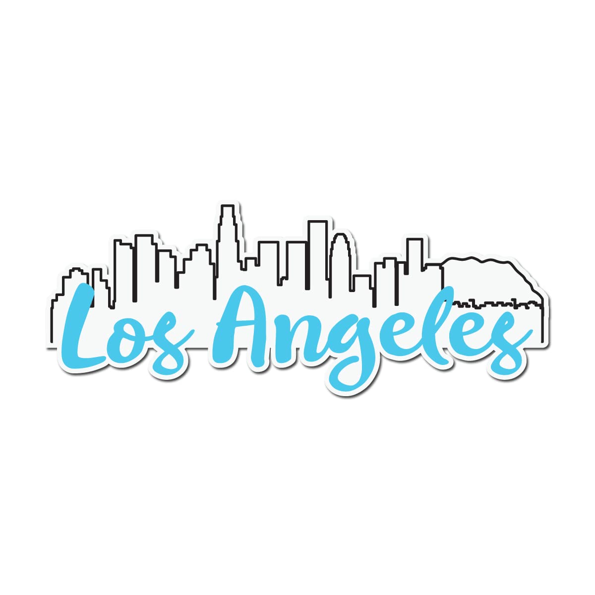 Los Angeles California City Skyline 3 inch Full Color Vinyl Decal for Milk Mug - Perfect for Coffee Lovers, Office Decor & Gift Ideas