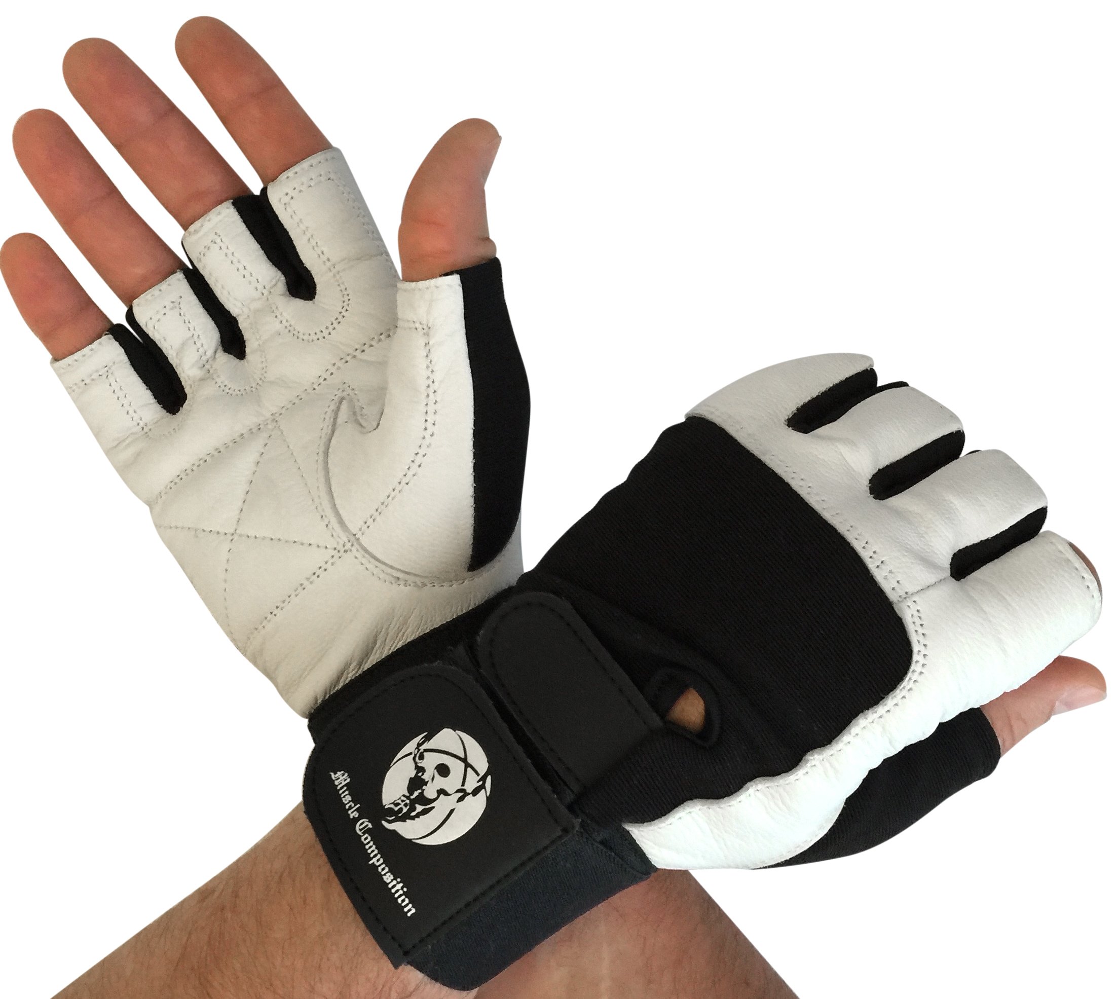 Premium Gym Gloves with Wrist Support for Weightlifting, Crossfit & Workout - Black/White or Black - Durable & Breathable for Strength Training, Powerlifting & Fitness Enthusiasts - Ideal for Gym, Home Workouts & Outdoor Training