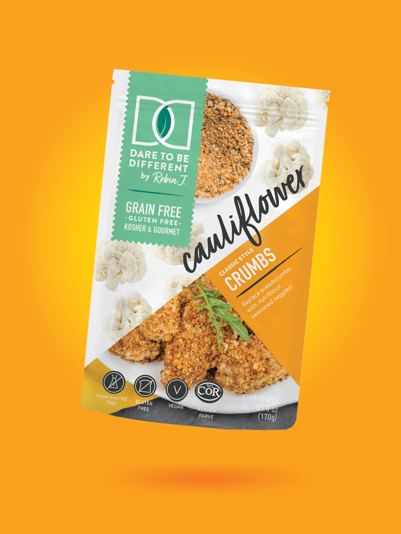 Keto Bread Crumbs - Gluten-Free, Low Carb, Sugar-Free, Paleo-Friendly, No Pork Panko - Healthy Kosher Cauliflower Breadcrumbs Substitute (6oz) - Perfect for Baking, Frying & Coating Chicken/Fish