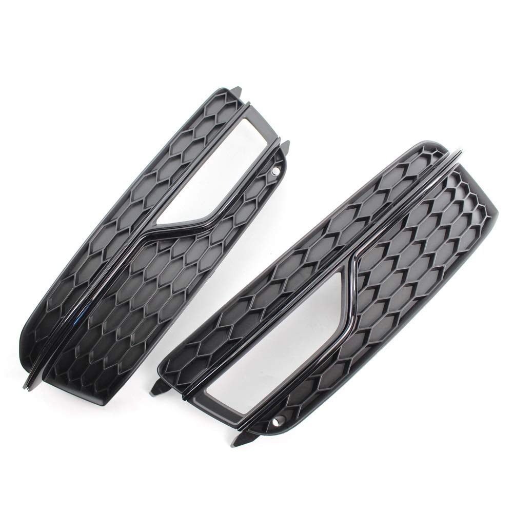 Audi A5 2013-2017 S Series Fog Light Grill Replacement - Left & Right Pair Set for Front Bumper | Durable Fog Light Grille & Frame | Perfect for Off-Roading & Night Driving