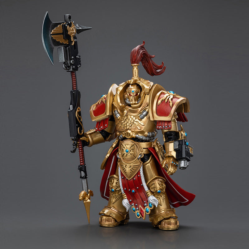 JOYTOY 1/18 Scale Warhammer 40K Adeptus Custodes Allarus Custodian Action Figure with Castellan Axe - Collector's Edition for Warhammer Fans & Tabletop Gaming Enthusiasts - Perfect for Display, Role-Playing Battles, and Warhammer 40K Collections
