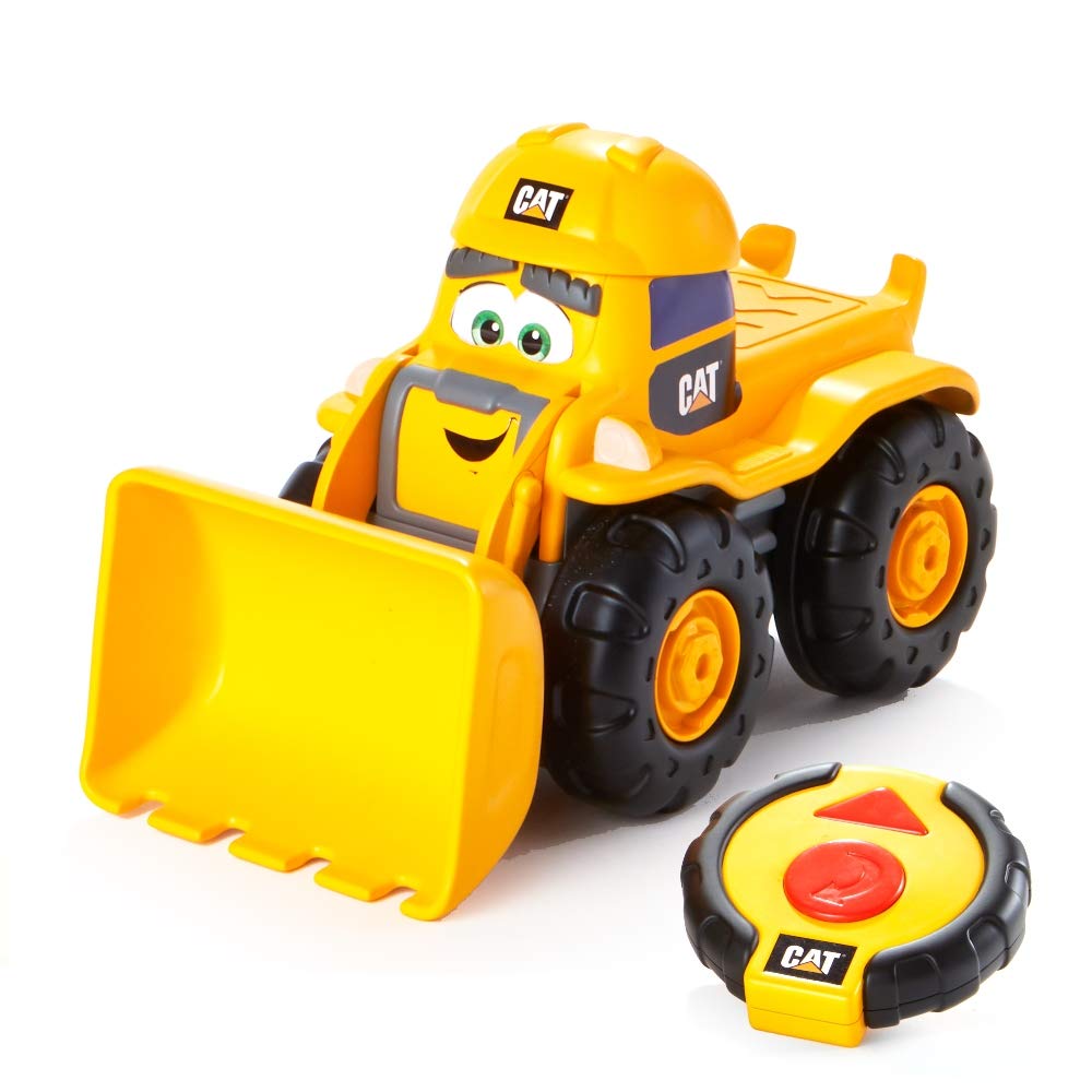 CAT Construction Toy RC Remote Control Loader Truck - 10.5 Inch Heavy Duty Construction Vehicle with Child-Friendly Controller, Stowable Remote & Working Headlights (Batteries Included) - Perfect for Kids' Indoor Play & Construction-Themed Birthday Gifts