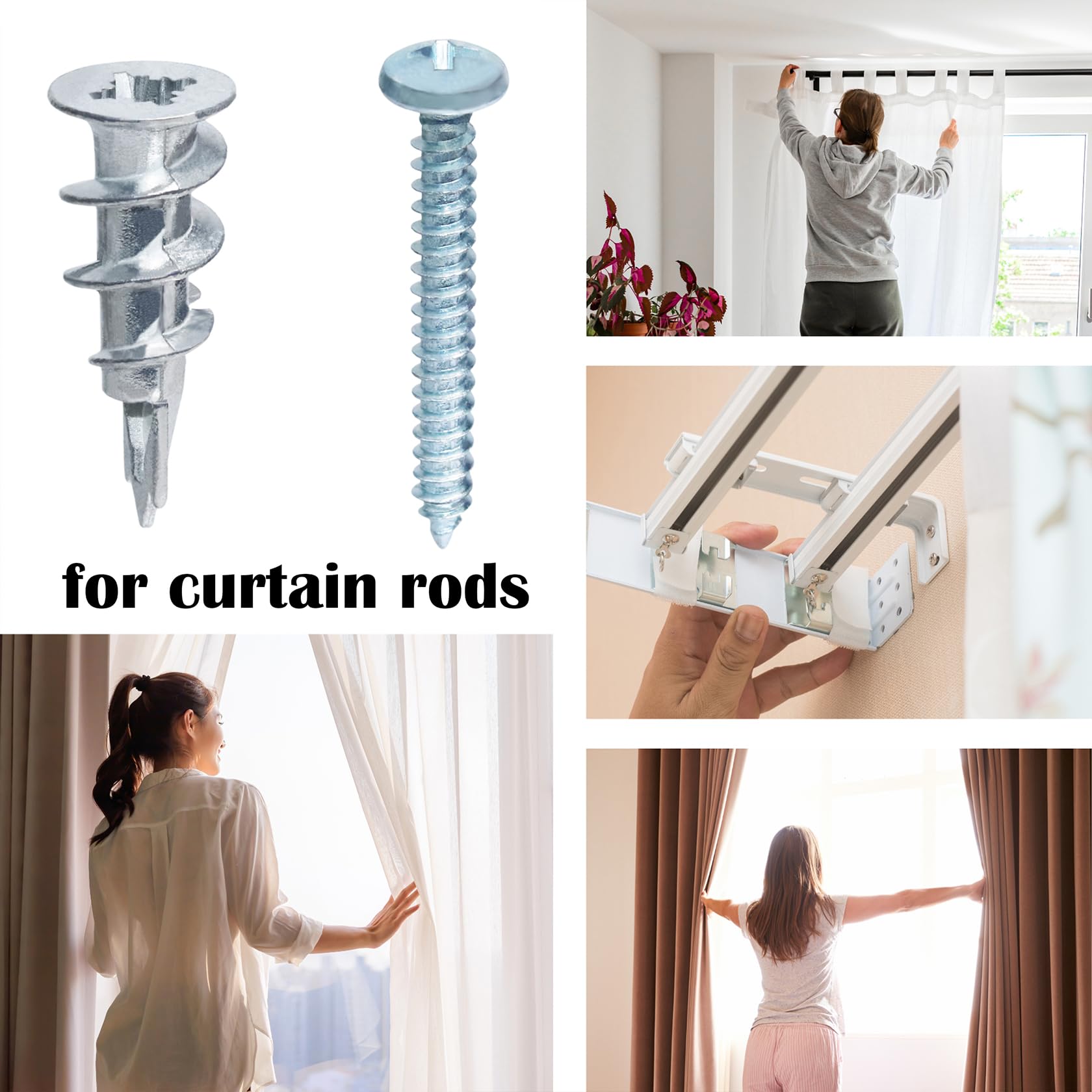 Heavy Duty Zinc Self-Drilling Drywall Anchors Kit - 10 Hollow Wall Anchors + 10#8 x 1-1/4'' Screws (20 Pcs) for Secure Hanging & Mounting - Perfect for Pictures, Shelves, Mirrors & Home Decor