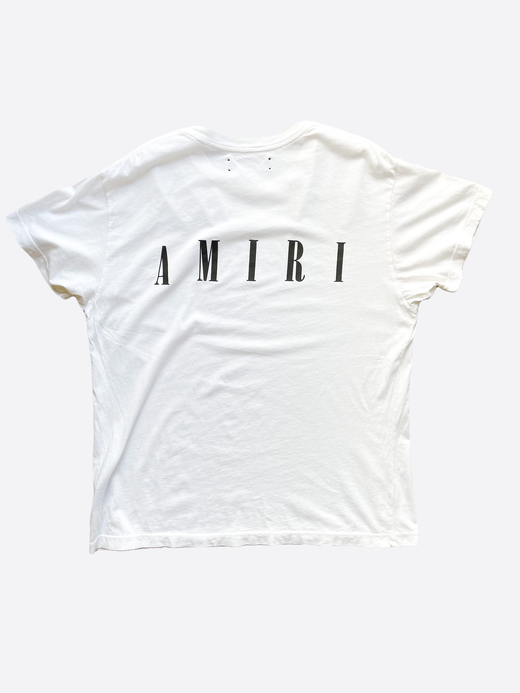 Amiri White Dagger Logo T-Shirt - Men's Premium Cotton Graphic Tee for Casual Wear & Street Style Fashion