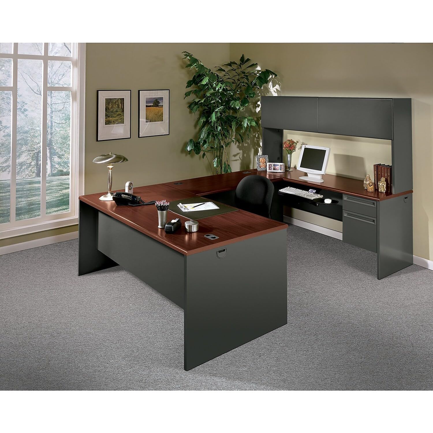 HON 38293RNS 38000 Series Right Pedestal Desk - Modern Office Workstation with File Drawer for Home & Business Use