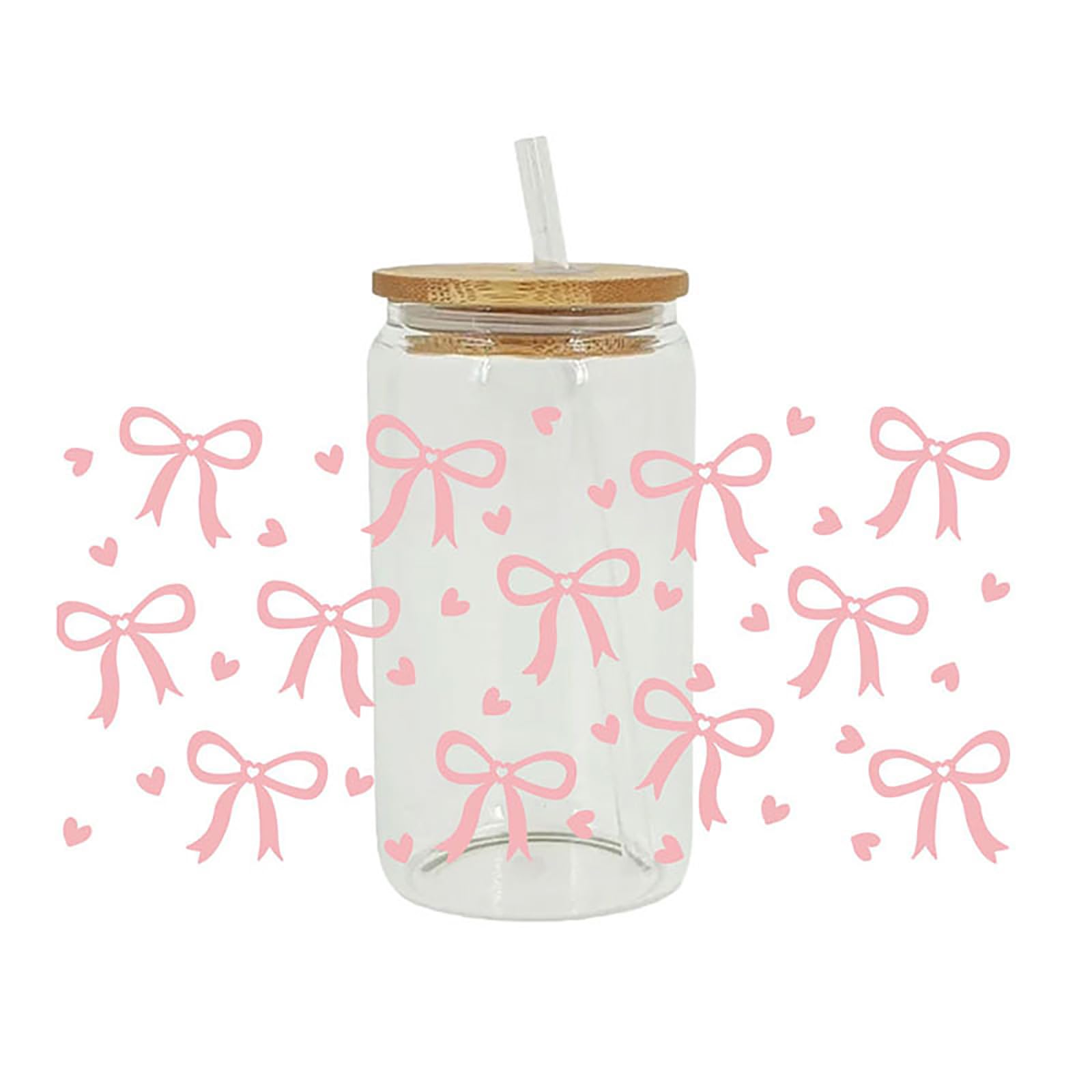 UV DTF Cup Wrap for 16oz Glass Tumblers - Cute Cartoon Water Bottle Decal Stickers - DIY Tumbler Wrap Transfer for Kids, Teens & Adults - Perfect for Custom Cups, Gifts & Party Favors