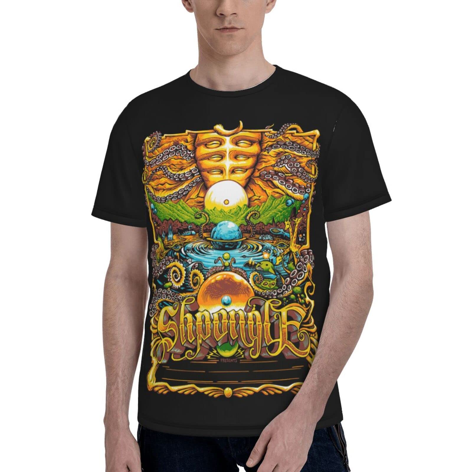 Shpongle Graphic T-Shirt for Men - Novelty Cotton Tee, Summer Casual Short Sleeve Shirt with Crew Neck | Perfect for Gym, Workout, Music Festivals & Everyday Wear