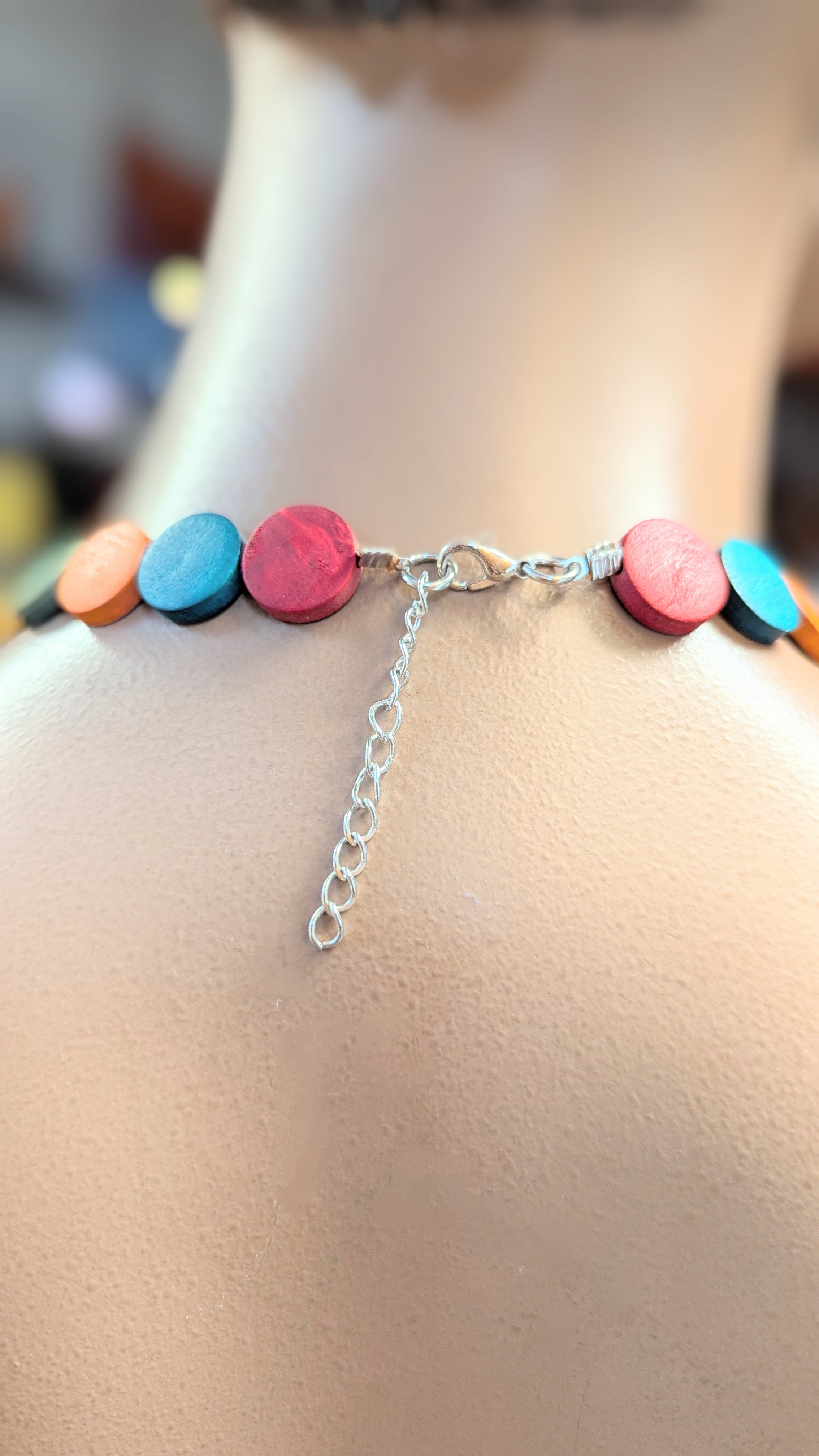 Dupsie's Handmade Multicolor Wooden African Beaded Necklace - Traditional Tribal Jewelry for Women, DPJANM5 | Perfect for Festivals, Weddings, and Cultural Events