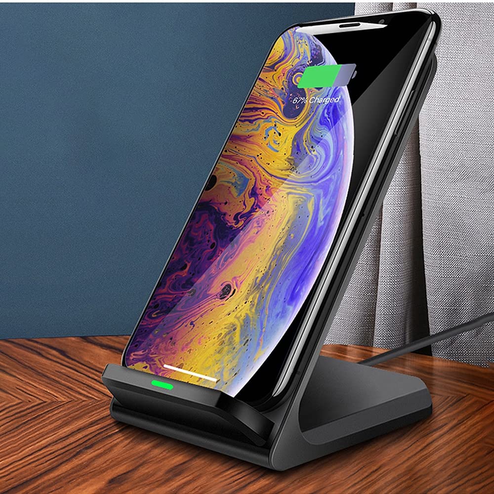 UrbanX Wireless Charger Stand - Qi-Certified Fast Charging Pad for iPhone 15/14/13, Samsung Galaxy S23/S22, LG G6 (10W, No AC Adapter Included) | Perfect for Bedside, Office Desk & Nightstand Charging