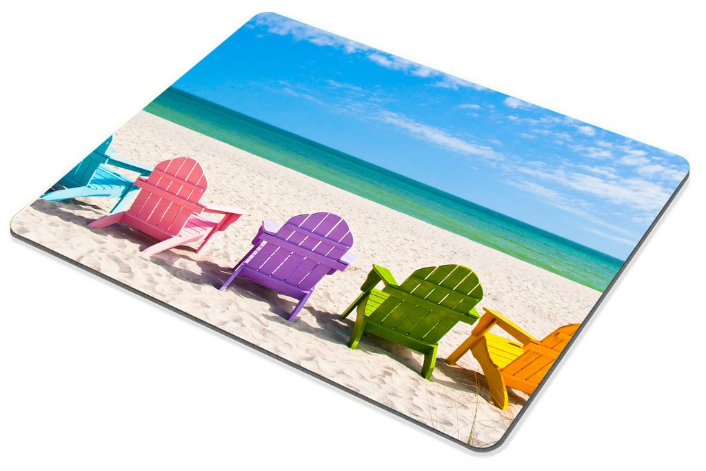 Custom Smooffly Gaming Mouse Pad with Adirondack Beach Chairs Design - Perfect for Gaming, Office & Travel Use
