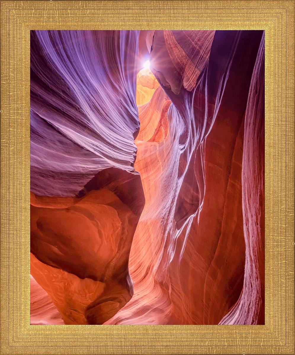 Antelope Canyon Sunburst Wall Art - Stunning Desert Landscape Photography Print for Home & Office Decor | Perfect for Living Room, Bedroom, or Gift
