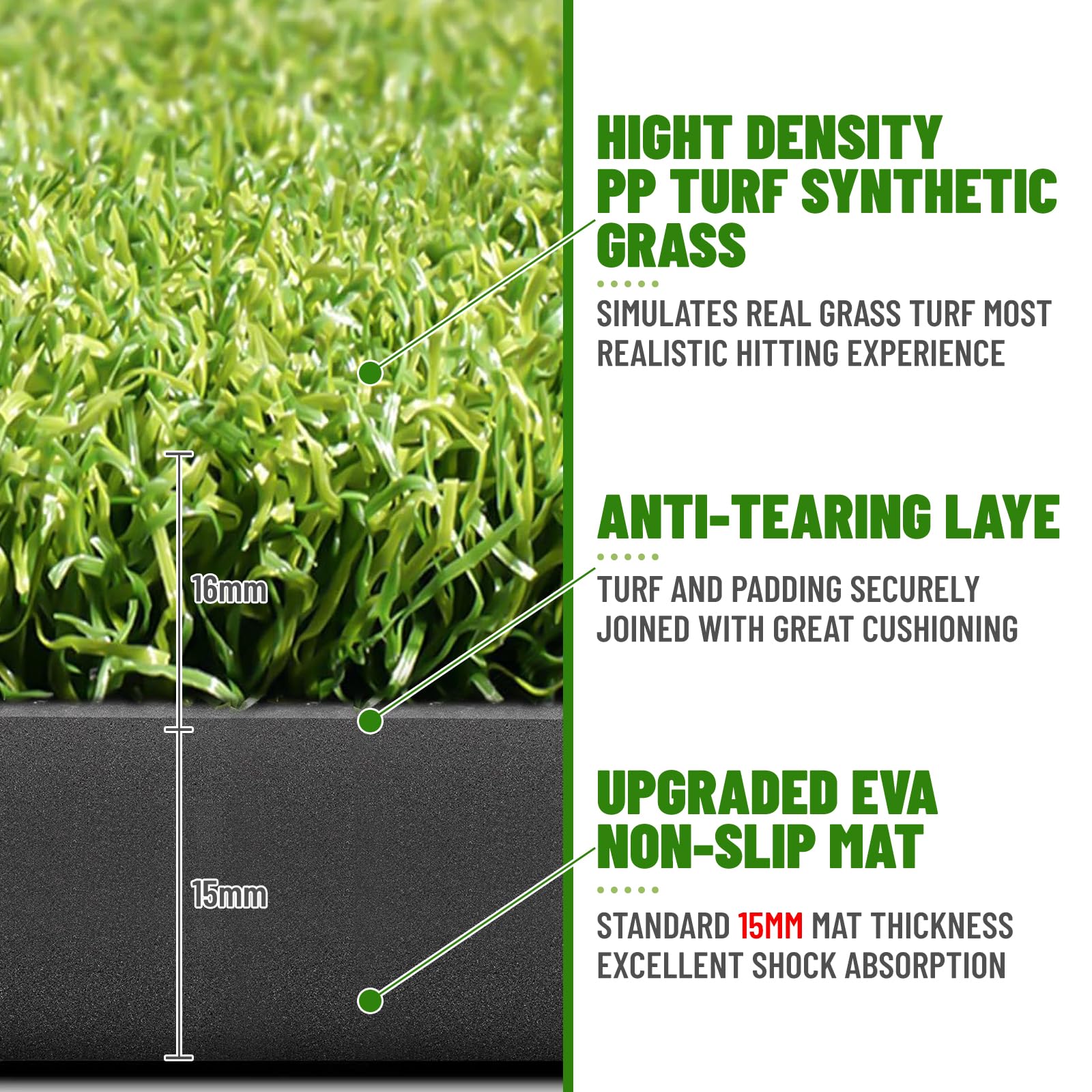 Premium 5x4ft Foldable Golf Hitting Practice Mat for Indoor & Outdoor Training - Includes 9 Golf Balls & 7 Tees - Perfect for Golf Enthusiasts & Beginners - Ideal for Home, Backyard, Driving Range & Golf Simulator Practice