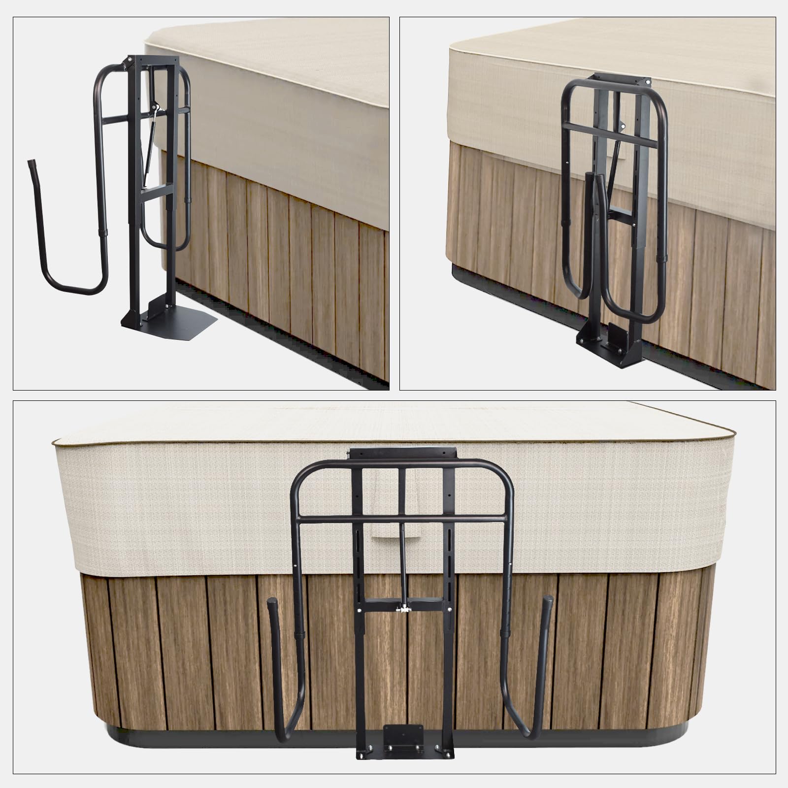 **Hydraulic Hot Tub Cover Lift - Adjustable U-Arm Spa Cover Lifter with Reinforced Brackets for Easy Removal | Fits Most Spas & Hot Tubs | Perfect for Backyard Relaxation & Outdoor Entertaining**