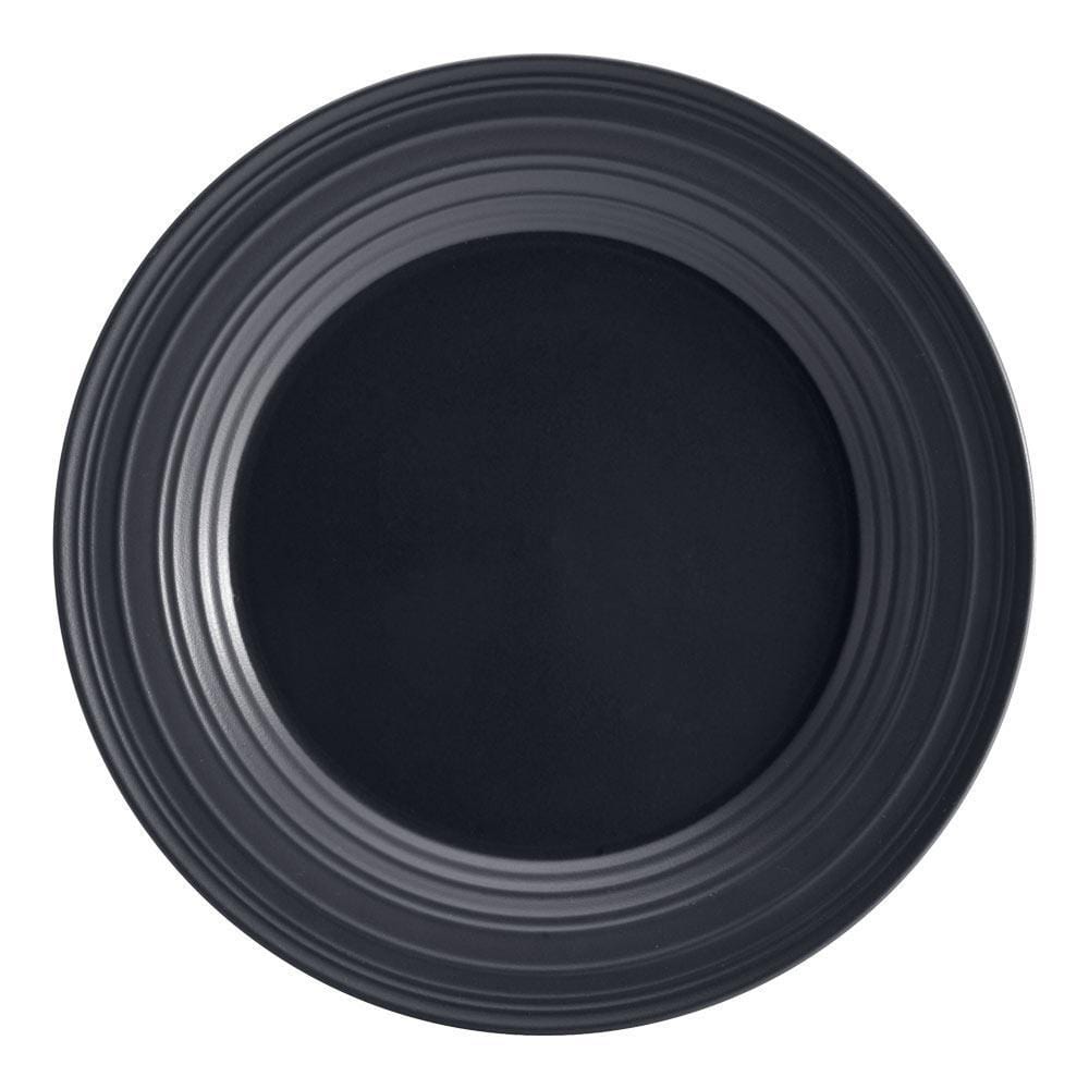 16-Piece Swirl Graphite Dinnerware Set - Service for 4, Modern Stoneware Plates Bowls & Mugs - Perfect for Family Dinners, Entertaining Guests & Everyday Use