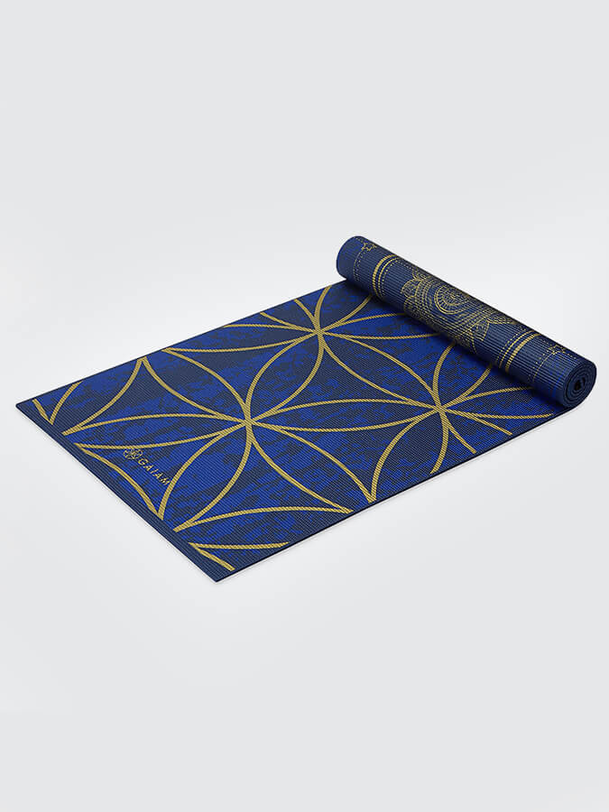 Gaiam Reversible Metallic Sun & Moon Yoga Mat 6mm - Non-Slip Exercise Mat for Hot Yoga, Pilates & Home Workouts - Premium Thick Fitness Mat for Women & Men