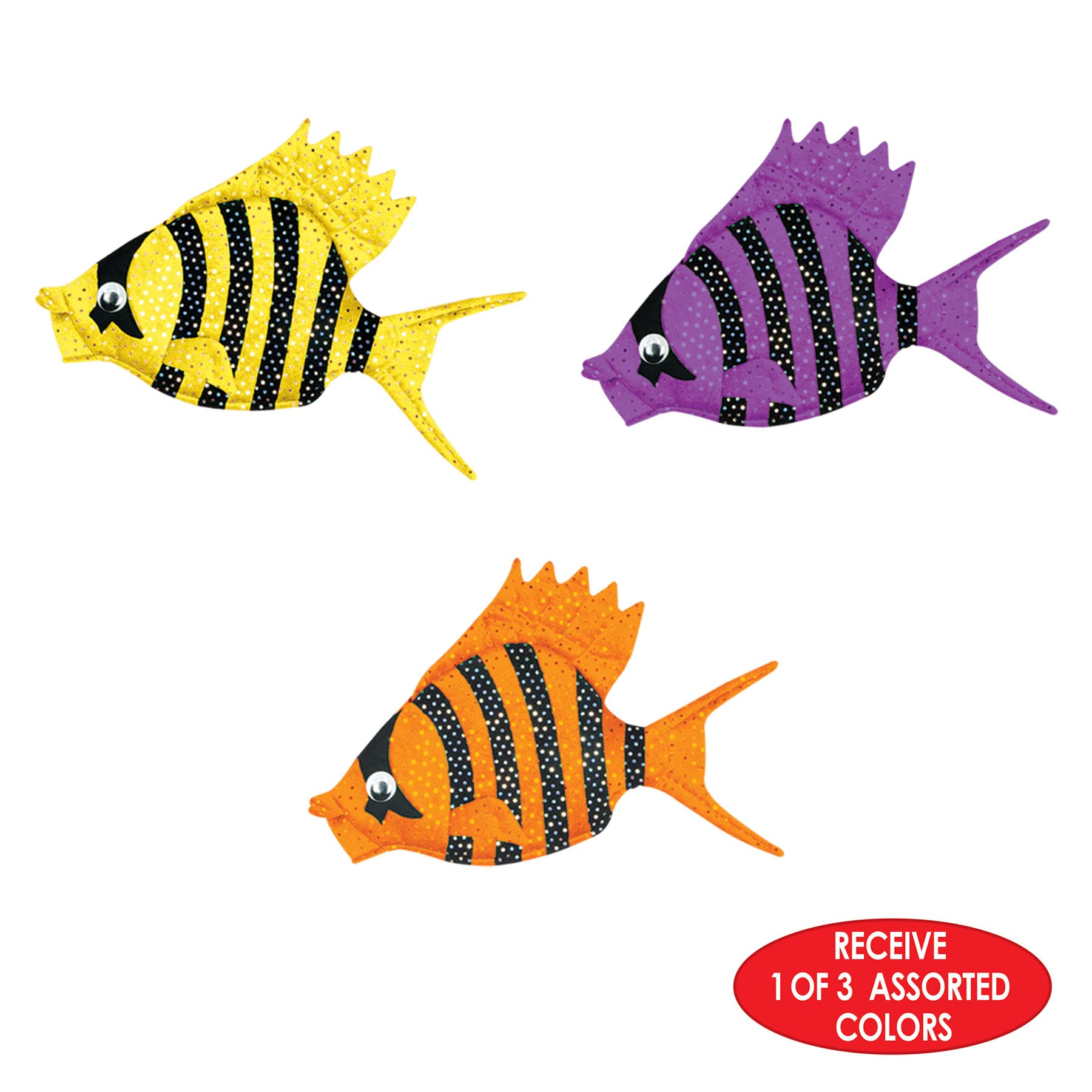 Beistle Plush Luau Fish Hats for Hawaiian Party Decor