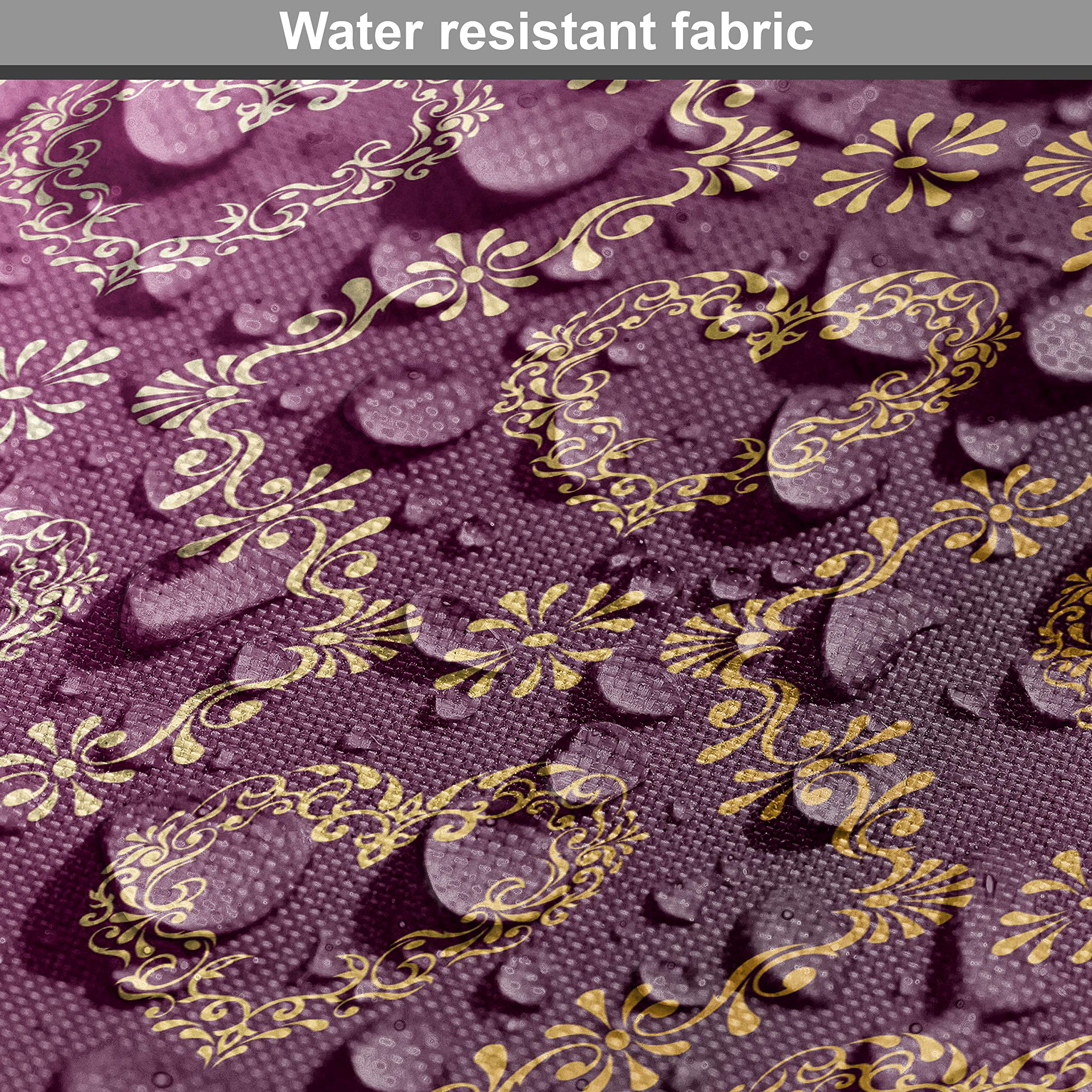 Ambesonne Yellow Damask Fabric - Floral Upholstery Fabric for Sofa & Curtains