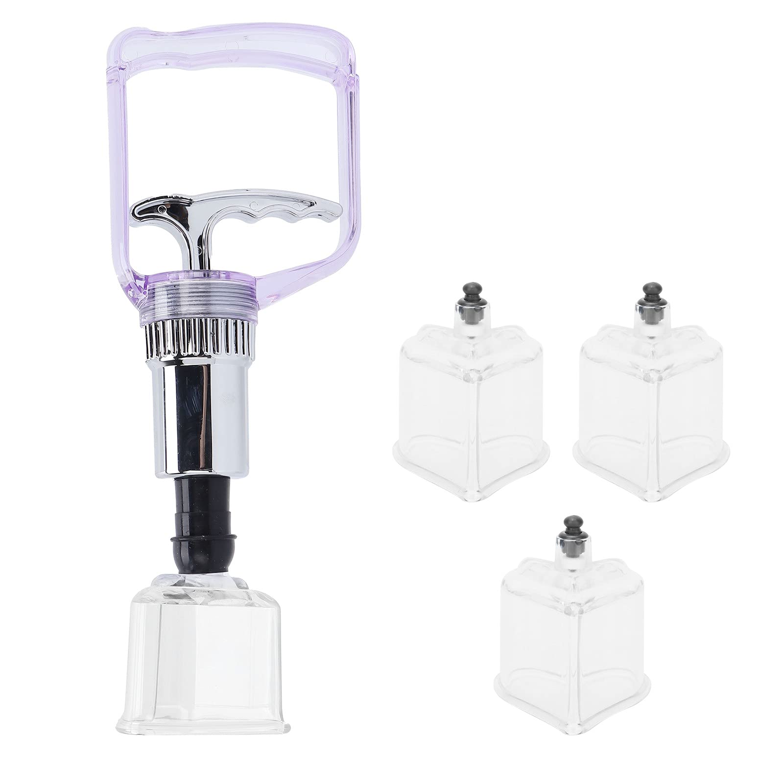 Premium Cupping Therapy Set - 4 Vacuum Suction Cups with Hand Pump for Pain Relief, Muscle Relaxation & Cellulite Reduction - Professional Back & Body Massage Tool for Men & Women - Perfect for Home Spa, Sports Recovery & Wellness Routine
