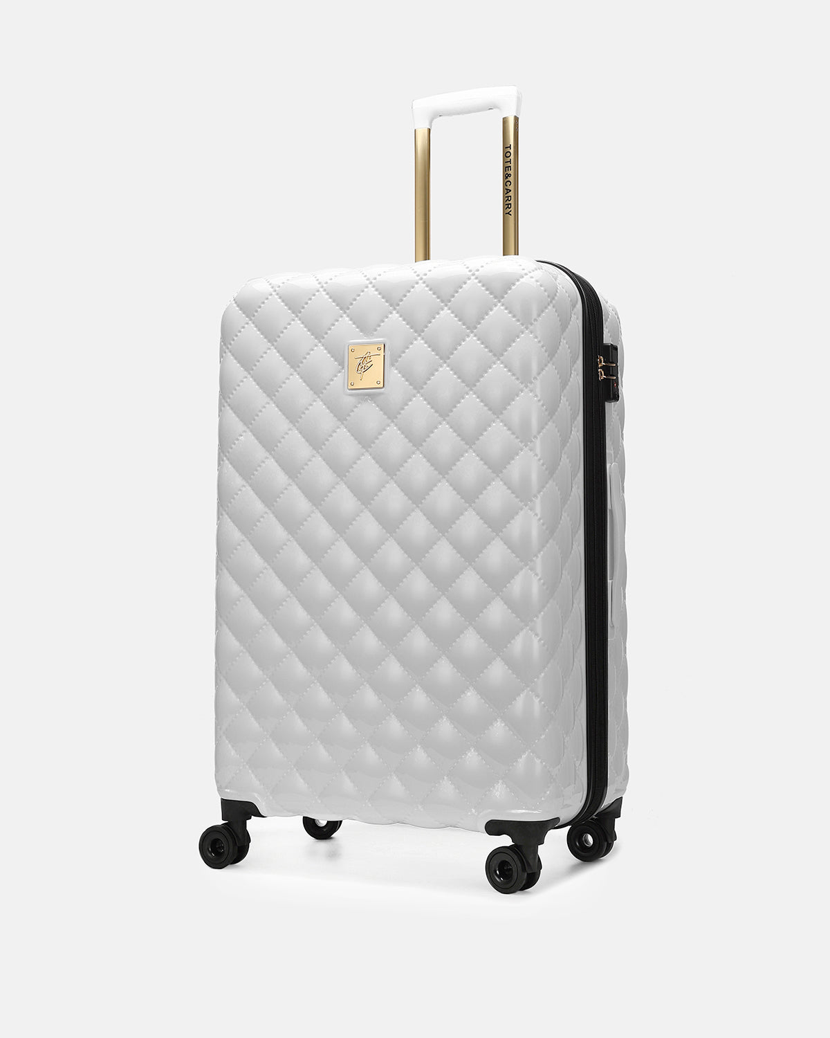 Premium White Diamond 3-Piece Luggage Set with Spinner Wheels - Lightweight Hardshell Suitcase for Travel, Vacation & Business Trips