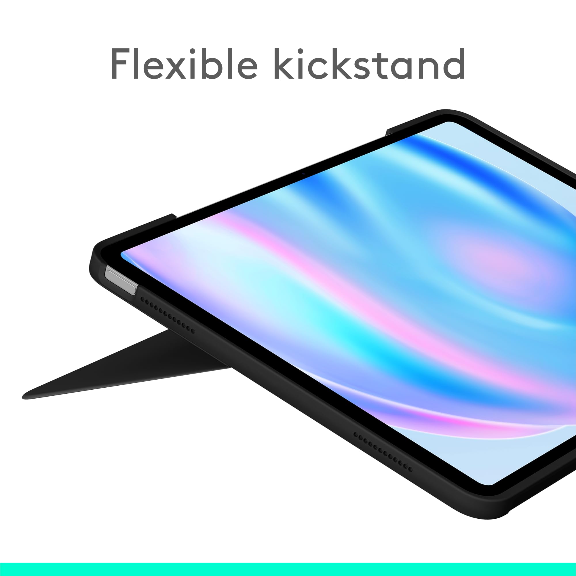 Logitech Combo Touch iPad Air 13-inch (M2) 2024 Keyboard Case with Backlit Keys & Adjustable Kickstand - Detachable Bluetooth Keyboard for iPad Air 5th/6th Gen - Perfect for Work, Study & Travel in Midnight Black