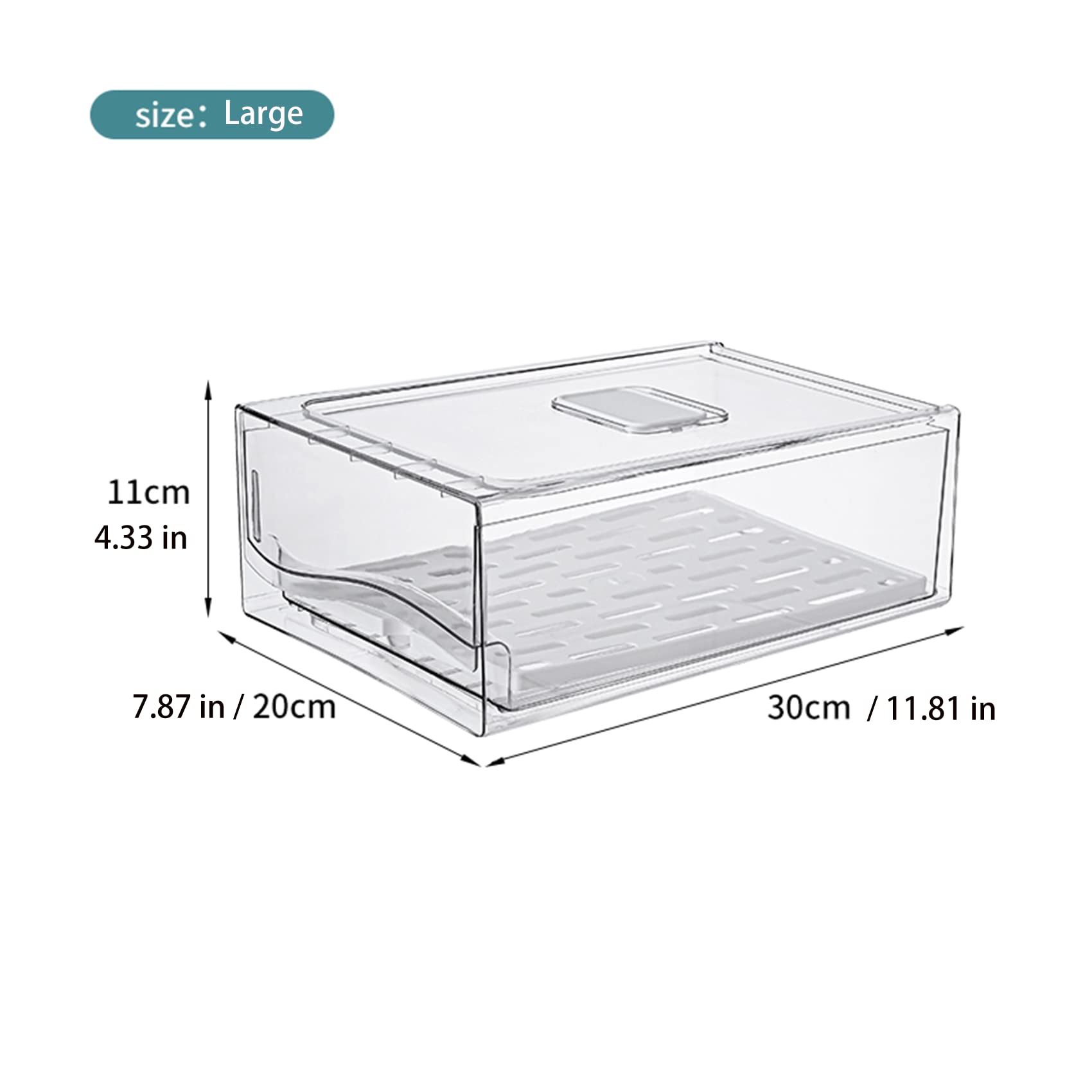 Stackable Fridge Organizer Bins - BPA-Free Food Storage Containers for Kitchen, BBQ & Restaurant (2 Drawers)