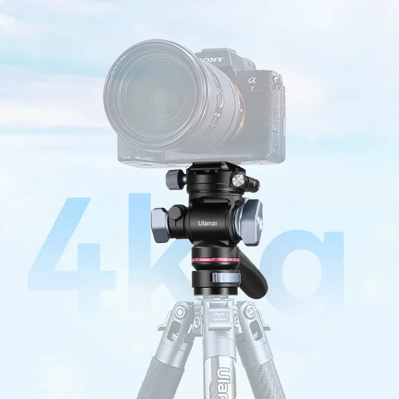 Ulanzi U 190 Pro Fluid Video Head Tripod Mount - Professional 360° Smooth Pan/Tilt Head for DSLR Camera, Smartphone, Action Cam - Perfect for Vlogging, Travel Filming & Live Streaming