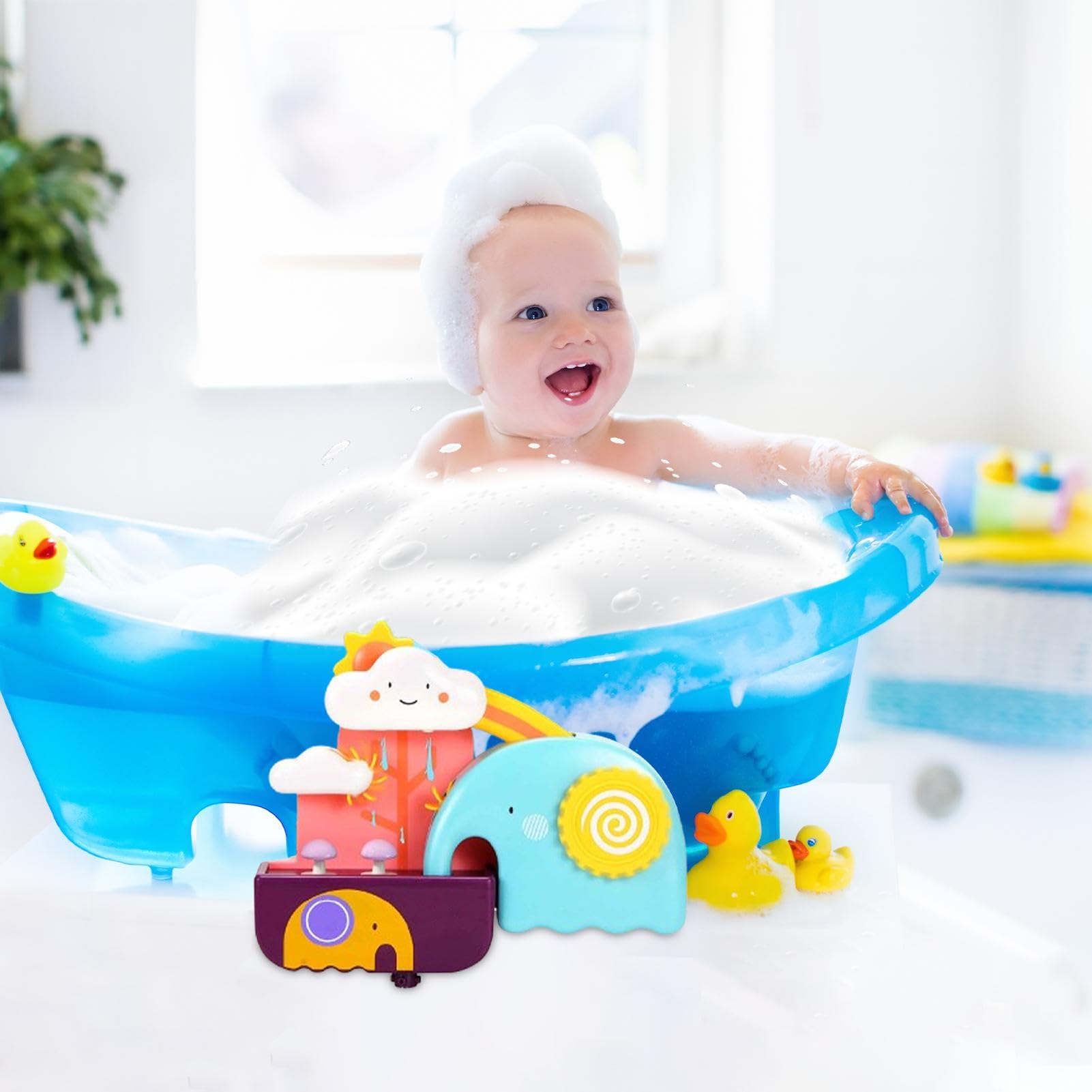 Best Floating Elephant Bath Toys for Toddlers - No Hole Squirting Swim Toys | Interactive Water Play for Kids in Bathtub, Pool & Beach Fun