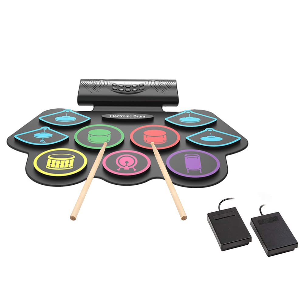 Hand-Rolled Portable Drum Set for Adults & Beginners - Bluetooth/APP Compatible with External Sound | Perfect for Home Practice, Live Performances & Travel