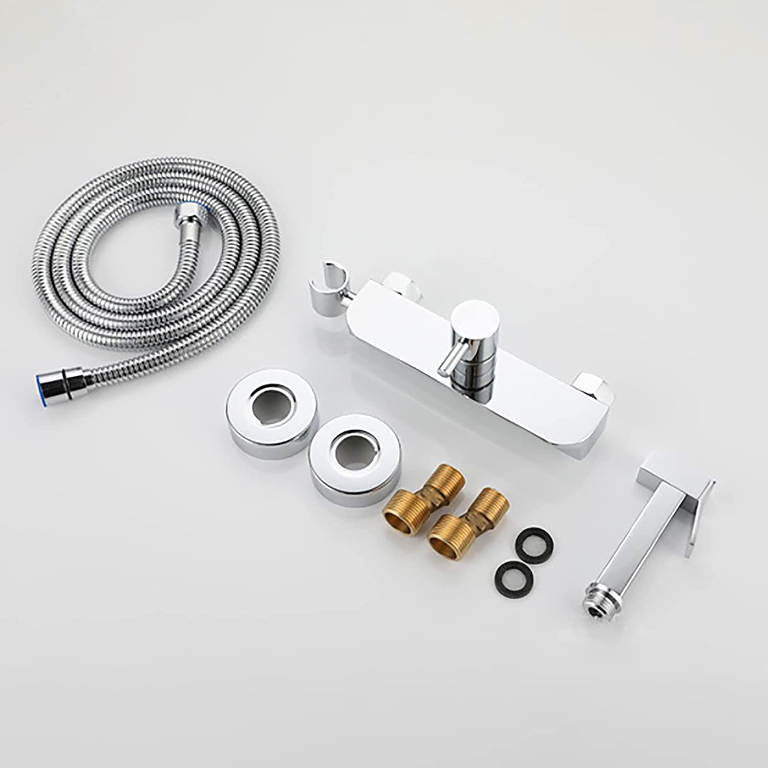 Handheld Toilet Sprayer Kit - Chrome Brass Bathroom Diaper Sprayer with Hot & Cold Water, Wall Mounted Stainless Steel Hose - Perfect for Bathing Pets & Baby Care