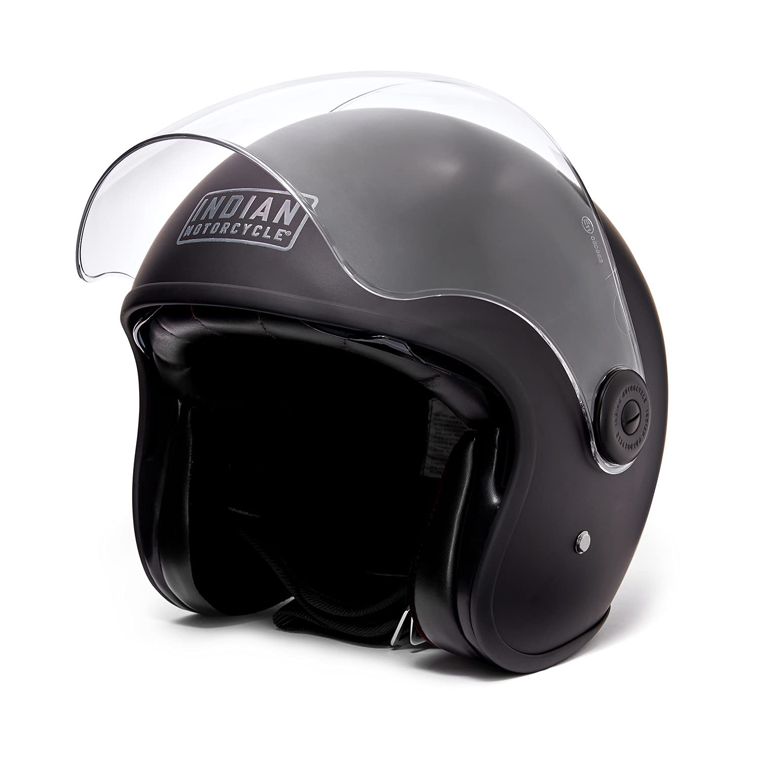 Indian Motorcycle Unisex Matte Jet Helmet - DOT Approved Full Face Motorcycle Helmet for Men & Women, Black - Perfect for Cruiser, Touring & Street Riding