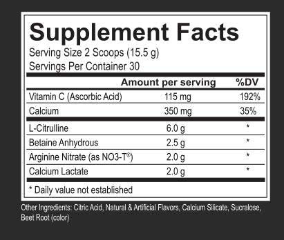 Build Fast Formula Vaso Blitz 465g Fruit Punch - Pre Workout Energy Powder for Muscle Growth & Endurance - Ideal for Gym, Bodybuilding & Athletic Performance