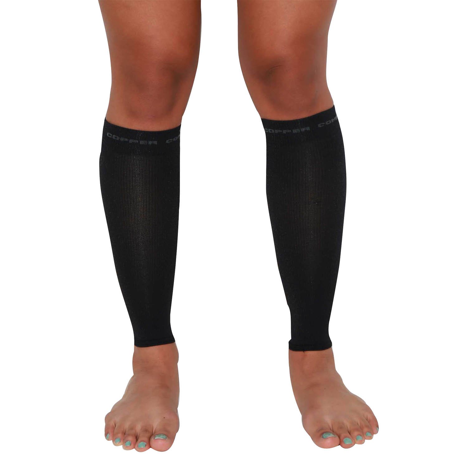 PureCompression Copper Infused Running Leg Sleeves - Compression Socks for Runners & Athletes - Improve Circulation & Recovery for Jogging, Gym Workouts & Sports Performance