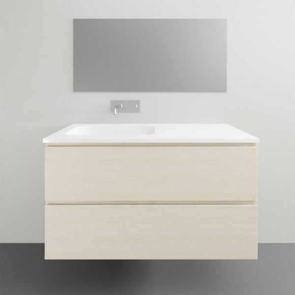 ADP Glacier Lite All Drawer Twin Vanity with Solid Surface Top - Modern Bathroom Vanity Set with Storage Drawers for Master Bath & Guest Room Remodel