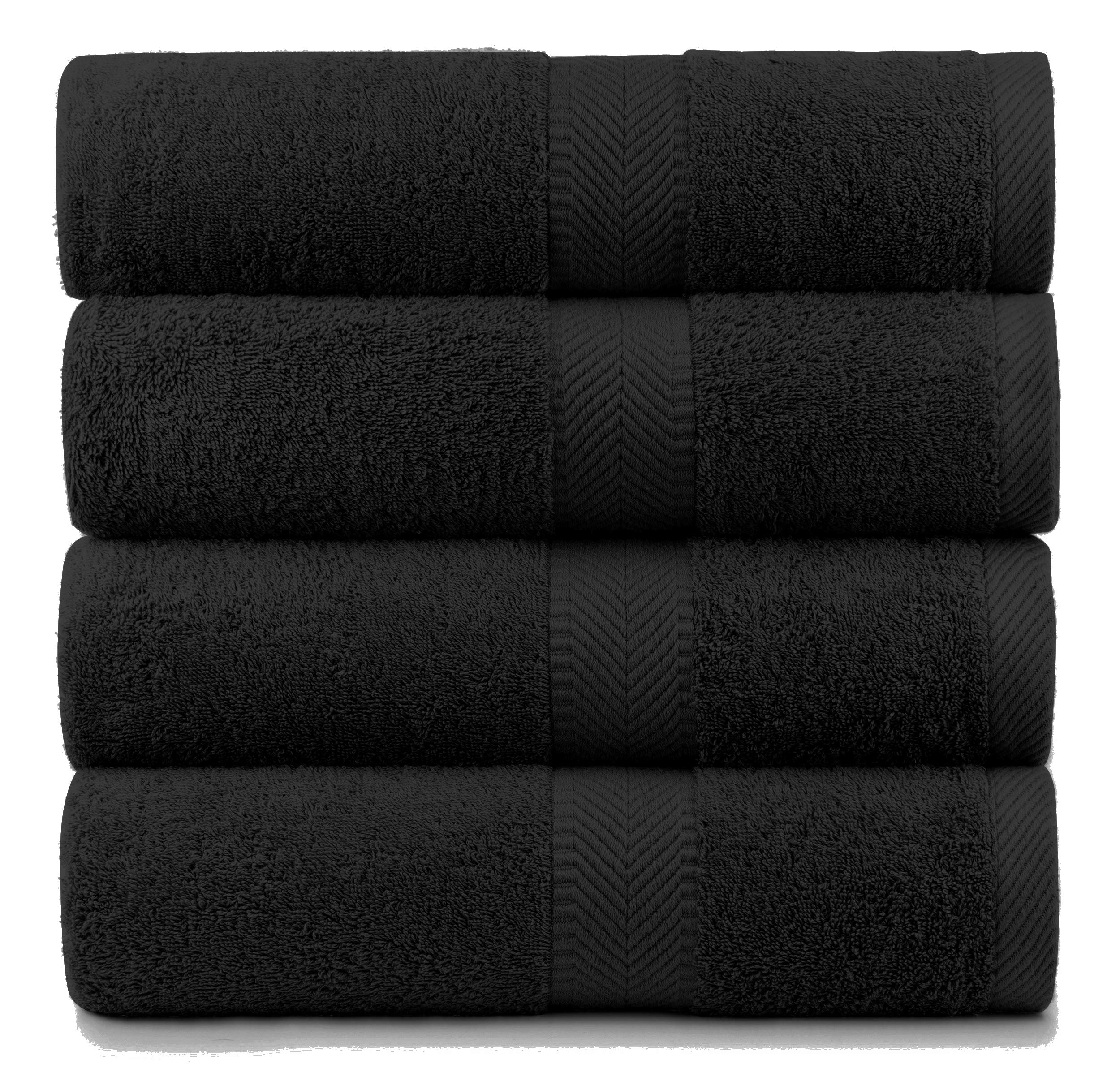 Premium 100% Pure Cotton Bath Towel Set (4-Pack) - Ultra Soft & Highly Absorbent - Eco-Friendly Luxury Bathroom Towels - Charcoal Gray - Perfect for Spa, Gym & Guest Bathrooms
