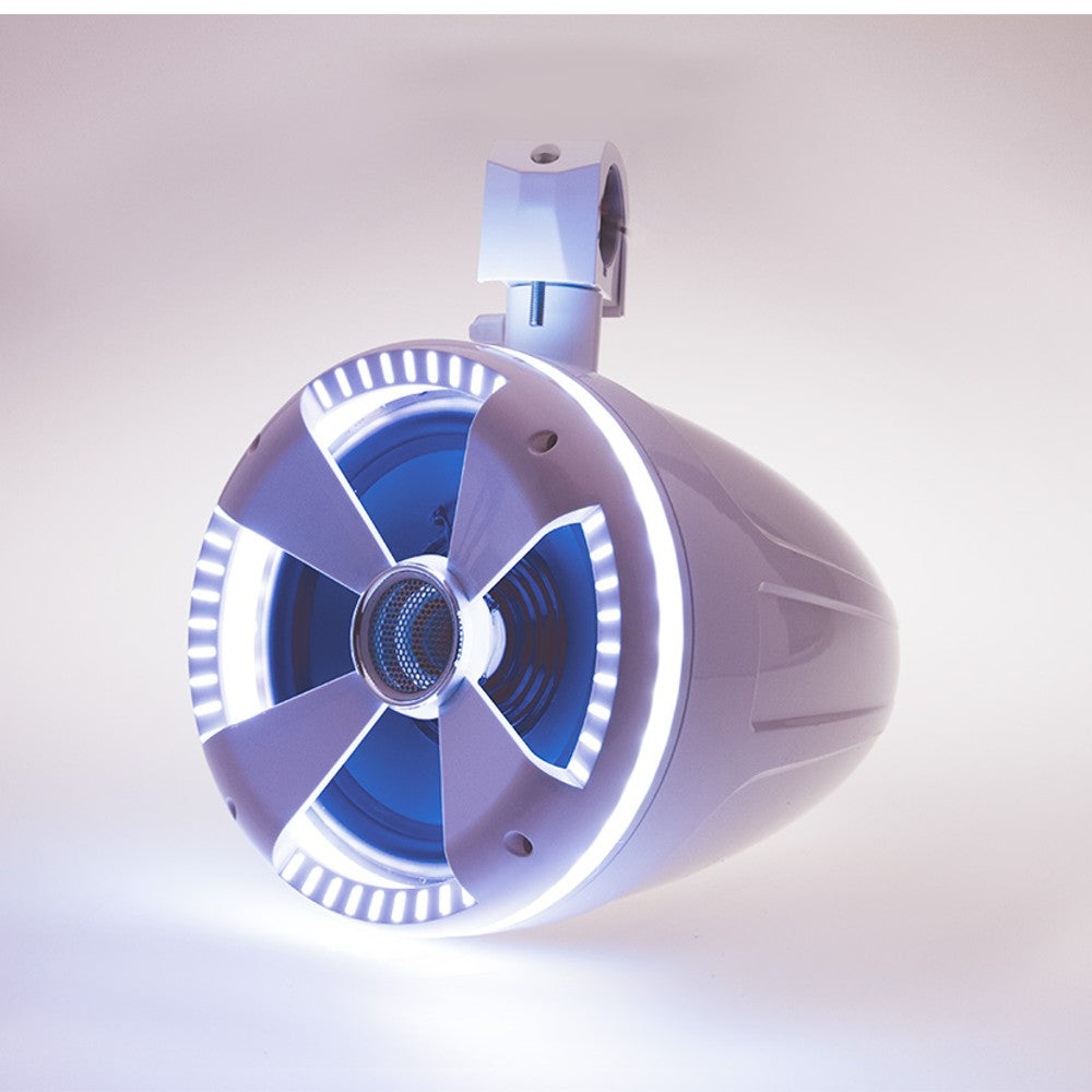 Soundstream 6W LED Speaker Rings - 6 Inch White LED Light Rings for Marine Wake Tower Speakers - Waterproof Boat Audio Accessories for Nighttime Boating & Party Lighting