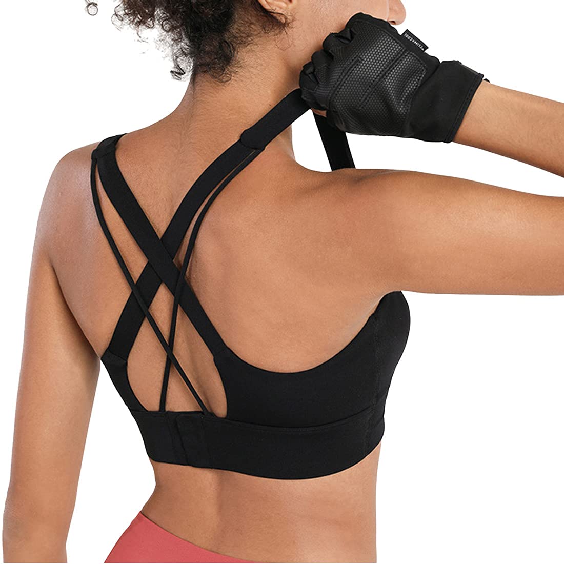 Lukitty Women's Sports Bra - Criss Cross Bandage Workout Top for Running, Yoga & Fitness - Breathable & Supportive Activewear for Gym & Daily Wear